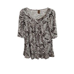 Copper Key brown‎ and white zebra print loose fit blouse